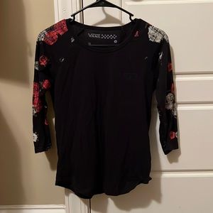 VANS Women’s Small 3/4 Sleeve Rose Baseball Shirt